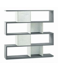 Libreria Modulare H150 L150 Kit Cemento Ossido Bianco 144X150X38 Cm