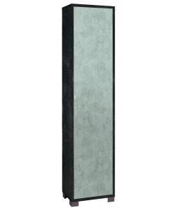 Colonna 1 Anta Kit Ossido Nero Cemento 190X43X29 Cm