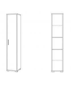 Mobile colonna 1 anta 199 x 39 x 41 cm Cemento-Cemento