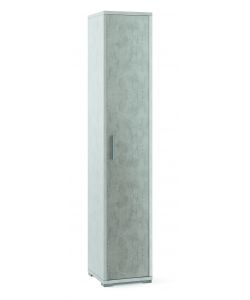 Colonna 1 Anta H199 L38 Kit Ossido Bianco Cemento 199X39X41 Cm