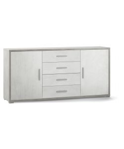 Mobile 2 ante 4 cassetti in kit Doubl 84 x 174 x 41 cm Cemento - Ossido Bianco