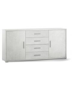 Mobile 2 ante 4 cassetti in kit Doubl 84 x 174 x 41 cm Ossido Bianco