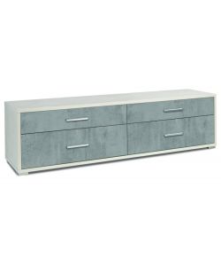 Mobile 4 cassetti in kit Doubl 50 x 179 x 47 cm Ossido Bianco - Cemento