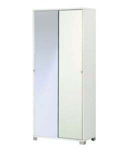 Mobile 2 ante scorrevoli specchio Quadrante in kit 190 x 82 x 41 cm Bianco Fiammato