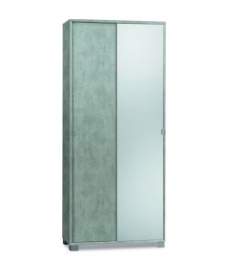 Mobile 2 ante scorrevoli specchio Quadrante in kit 190 x 82 x 41 cm Cemento