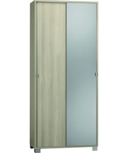 Mobile 2 ante scorrevoli specchio Quadrante in kit 190 x 82 x 41 cm Olmo Chiaro