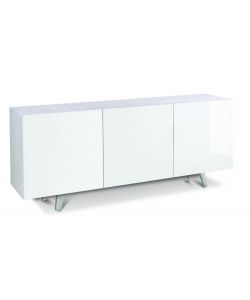 Madia Quadrante 3 ante apertura push-pull 70 x 174 x 41 cm Ossido Bianco - Bianco Lucido