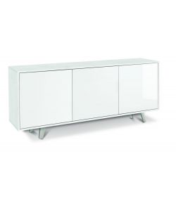 Madia Quadrante 3 ante apertura push-pull 74 x 177 x 41 cm Ossido Bianco - Bianco Lucido