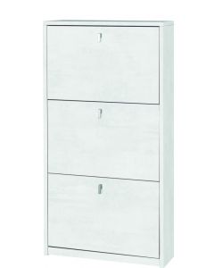 Scarpiera 3 Ante 117 x 63 x 18 cm Ossido Bianco