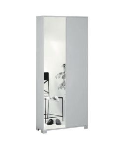 Sarmog Armadio 2 ante bianco fiammato con specchio 83x29x190 cm