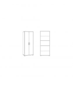 Sarmog Mobile Multiuso Doublè in Ossido Bianco e Cemento - 182x71 cm