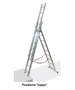 Facal Scala Telescopica Stilo Alluminio Blu 6,84 m - 3 Rampe 9 Gradini