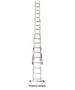 Facal Scala Telescopica Stilo Alluminio Blu 6,84 m - 3 Rampe 9 Gradini