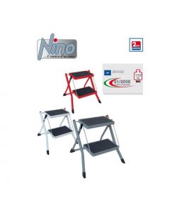Facal Sgabello Pieghevole Nino in Acciaio 2 Gradini - h 43 cm