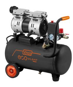 Vinco Compressore Aria Ecosilent 24L Nero/Arancione 1HP Silenzioso
