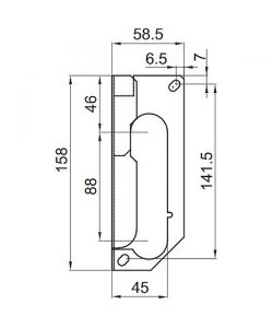 Disec Protettore per Serrature Basculanti - Acciaio Zincato - 58,5x158 mm