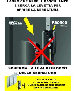 Disec Protettore per Serrature Basculanti - Acciaio Zincato - 58,5x158 mm