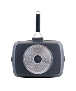 Bistecchiera Antiaderente Grandi Cotture con Manico Pieghevole 36x26cm
