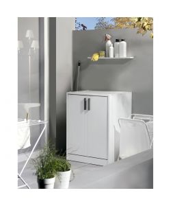 Mobile Coprilavatrice Bianco in PVC - 66,5 x 59,5 x 91 h cm - Struttura Resistente per Interni ed Esterni