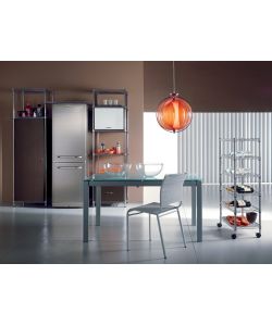 Archimede Montante Tubolare Metallico 160 cm Grigio Cromato 2,5 cm