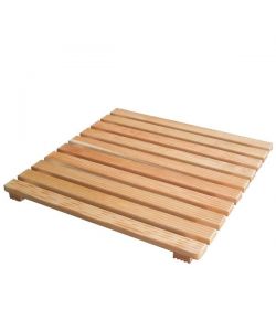 Xtra Pedana Doccia in Legno Massello di Larice Naturale 59x59 cm