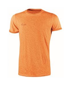 U-POWER T-Shirt L Fluo Arancio Slim Fit in Cotone 100% Manica Corta