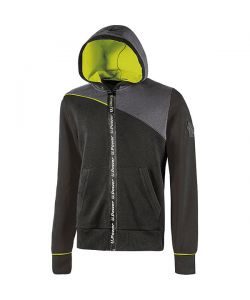 U-POWER Felpa da Lavoro Uomo Jupiter Black Carbon TG. XL con Cappuccio