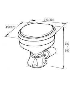 Toilet Spx Aquat Std Compact 24V