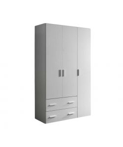 Mcs Mobili Armadio 3 Ante e Doppio Cassetto Bianco - 123x53x185 cm
