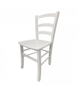 Sedia Paesana in Legno Bianco - Dimensioni 40x35 h87 cm