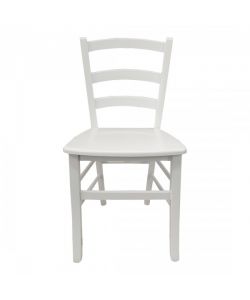 Sedia Paesana in Legno Bianco - Dimensioni 40x35 h87 cm