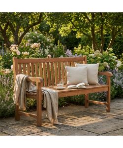 Cosma Panca da Giardino Lidia 150 in Legno Teak Colore Marrone 150x65x90