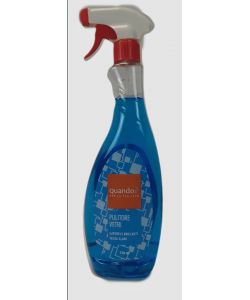 QUANDOE' Pulitore Vetri Spray 750 ml per Pulizia Vetrate e Specchi