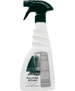 Aquam Pulitore Acciaio Spray 500ml con Film Protettivo Anti-Graffio