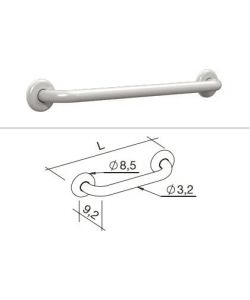 K Design Corrimano lineare in acciaio bianco 80 cm con finitura laccata