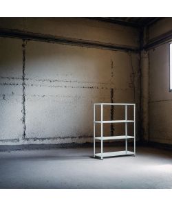Scaffale MultiRipiano Bianco Metallo Verniciato 4 Ripiani 80x30x151 cm