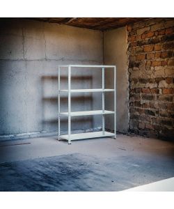 Scaffale MultiRipiano Bianco Metallo Verniciato 4 Ripiani 80x30x151 cm