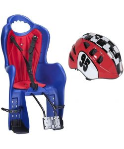 Set Seggiolino Posteriore e Casco Bingo Rosso e Bianco S 52-56 cm