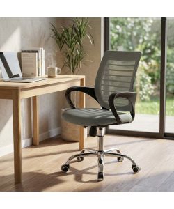 Cosma Poltrona da Ufficio Melody Nero con Braccioli e Base Cromata