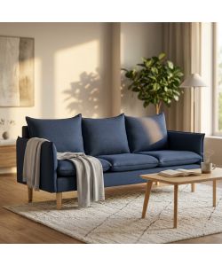 Cosma Divano 3 Posti Blu in Tessuto Dimensioni 188x82x84 cm