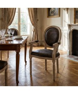 Cosma Poltrona Constance Ecopelle Nera 55x46x96 cm con Braccioli