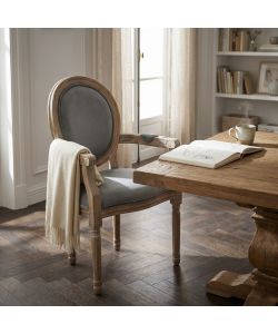 Cosma Poltrona Constance Velluto Grigio 55x46x96 cm con Braccioli