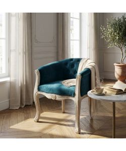 Cosma Poltrona Coreen Velluto Blu 61x61x71 cm con Braccioli