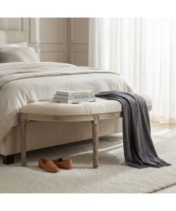 Cosma Panca Margi Beige in Tessuto 125x45x48 cm per Interni