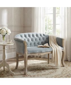 Cosma Divano in Velluto Grigio 2 Posti Dimensioni 107x61x70 cm