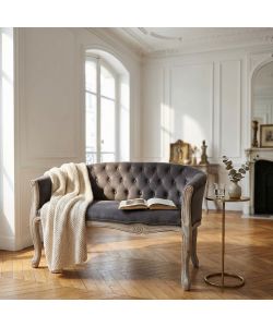 Cosma Divano 2 Posti Moderno Velluto Taupe 107x61x70 cm Soggiorno