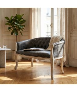 Cosma Divano 2 Posti Ecopelle Grigio Scuro 107x61x70 cm Soggiorno