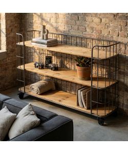 Cosma Mobile Abner - Carrello in Acciaio Antracite con 3 Ripiani