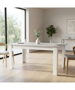 Cosma Tavolo Estensibile Gemma Bianco e Grigio Effetto Cemento 160/200 cm