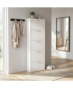 Cosma Scarpiera moderna 5 ante ribalta Bianco 59x25x172 cm salvaspazio